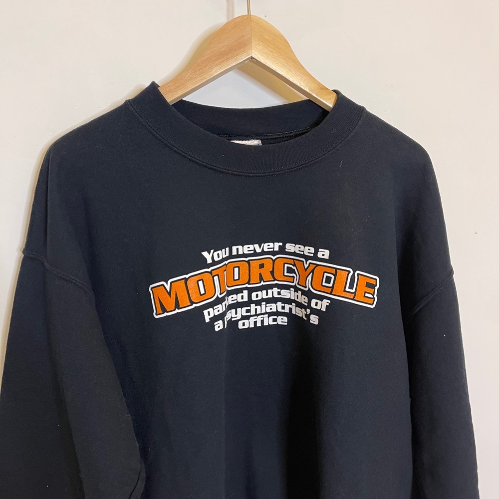 Vintage 90s Harley type motorcycle sweatshirt - Picture 4 of 6